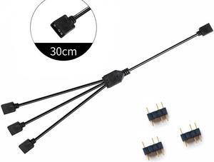 ARGB 5V 3Pin Extension Cable Adapter 30cm 1 To 1 2 3 4 5 12v 4pin RGB Splitter Cable(5V 1 to 3)(12V)