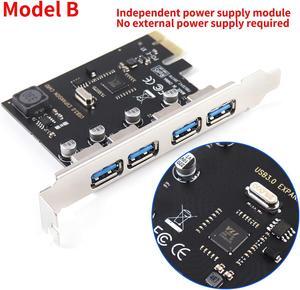 4 Port USB 3.0 PCI-E Expansion Card PCI Express PCIe USB 3.0 HUB Adapter 4-Port USB3.0 Controller USB 3 0 PCI e PCIe Express 1X(B)