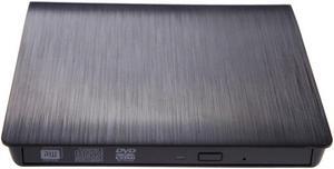 External USB 3.0 High Speed DL DVD RW Burner CD Writer Slim Portable Optical Drive (Black)
