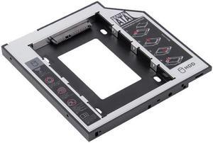 HDD Caddy 9.5mm/12.7mm SATA 3.0 Hard Disk Drive Enclosure 2.5'' SSD Case Box Optibay Adapter for Laptop CD DVD-ROM(Grey)(9.5mm)