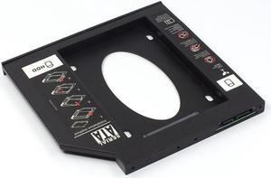 HDD Caddy 9.5mm/12.7mm SATA 3.0 Hard Disk Drive Enclosure 2.5'' SSD Case Box Optibay Adapter for Laptop CD DVD-ROM(Black)(9.5mm)