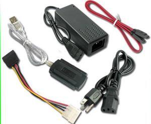 SATA PATA IDE Drive To USB 2.0 Adapter Cable Converter for HDD 2.5" 3.5" Hard Drive with External AC Power Adapter EU/US Plug
