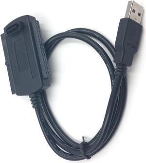 SATA PATA IDE Drive To USB 2.0 Adapter Cable Converter for HDD 2.5" 3.5" Hard Drive with External AC Power Adapter EU/US Plug