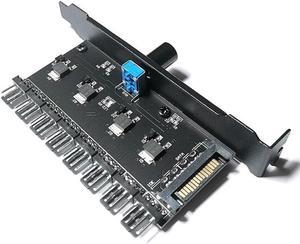 8 Channel Cooling Fan Control Hub Speed Regulator Controller For CPU PC Computer Case HDD VGA PWM PCI Bracket Power SATA/IDE(SATA)
