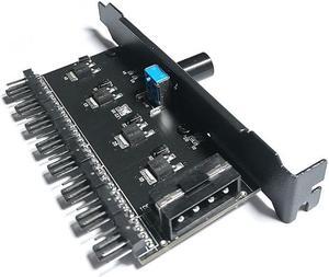 8 Channel Cooling Fan Control Hub Speed Regulator Controller For CPU PC Computer Case HDD VGA PWM PCI Bracket Power SATA/IDE(IDE)