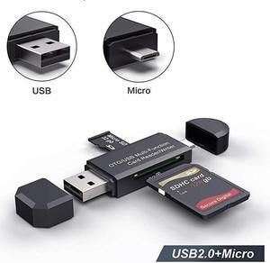 SD Card Reader USB C Card Reader 3 In 1 USB 2.0 TF/Mirco SD Smart Memory Card Reader Type C OTG Flash Drive Cardreader Adapter(Mirco USB)