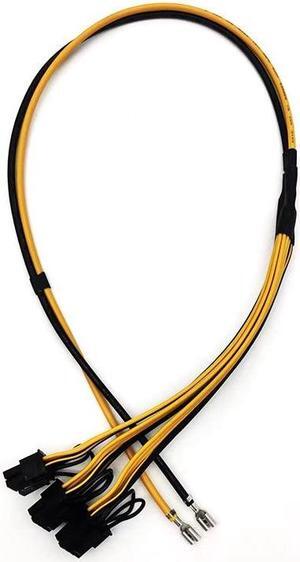 1 to 3 6+2 Pin 8Pin Mining Power Supply Cable Cord 12AWG 18AWG GPU Graphics Video Card for ETH BTC Bitcoin Miner (Tail crimp terminal)
(70cm)