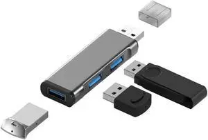 USB Hub USB 3.0 4 PORT Type C HUB High Speed Data Cable Convertor Adapter Support Multi Systems Plug and Play USB Adapter(aluminum grey)