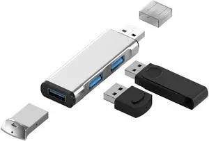 USB Hub USB 3.0 PORT Type C HUB High Speed Data Cable Convertor Adapter Support Multi Systems Plug and Play USB Adapter(aluminum silver)