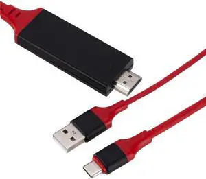 USB C To HDMI-compatible Cable USB 3.1 To HDMI-compatible 4K Adapter Cables for S-amsung G-alaxy S9/S8 Hu-awei USB-C Cable(red)