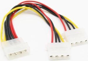 1x IDE 4 Pin Molex Male Power To 2x IDE 4 Pin Female Y Splitter Extension Adapter Connector Cable 22cm(A)