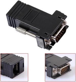 VGA RJ45 Adapter Network Extender Network Cable Transmission VGA Signal VGA Adapter Network Cable Is Extended By 15 Pins(Male)