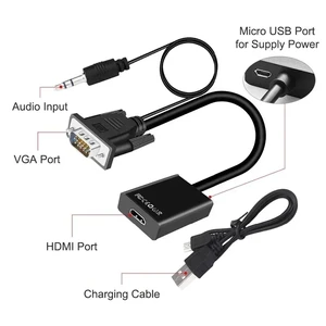 ,VGA to HDMI Cable Adapter VGA Male to HDMI Female Converter with Audio out 1080P VGA HDMI Adapter for PC Laptop HDTV Projector ,VGA to HDMI Cable Adapter VGA Male to HDMI Female Converter with Audio out 1080P VGA HDMI Adapter for PC Laptop HDTV Projector