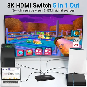 8K 3 in 1 out,5-Port 8K HDMI Switch 5 in 1 out HDMI 2.1 Switcher Selector 3x1 Video Converter with Remote 4K@120Hz HDR HDCP2.3 for PS5/4 PC TV 8K 3 in 1 out,5-Port 8K HDMI Switch 5 in 1 out HDMI 2.1 Switcher Selector 3x1 Video Converter with Remote 4K@120Hz HDR HDCP2.3 for PS5/4 PC TV