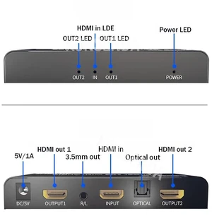 with AU Plug,4K 60Hz HDMI Splitter Audio Extractor 1x2 Splitter HDMI Switch 1 in 2 out with Optical Toslink + 3.5mm Audio out for PS5/4 PC TV with AU Plug,4K 60Hz HDMI Splitter Audio Extractor 1x2 Splitter HDMI Switch 1 in 2 out with Optical Toslink + 3.5mm Audio out for PS5/4 PC TV