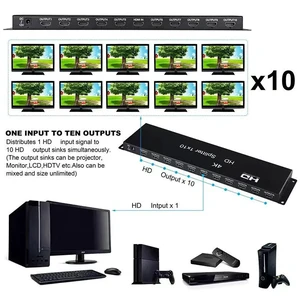 AU Plug,4K 1x10 Splitter for Hdmi Video Distributor Converter 1 in 10 Out Multiscreen Display Copy Share for PS4 Camera PC TO TV Monitor AU Plug,4K 1x10 Splitter for Hdmi Video Distributor Converter 1 in 10 Out Multiscreen Display Copy Share for PS4 Camera PC TO TV Monitor