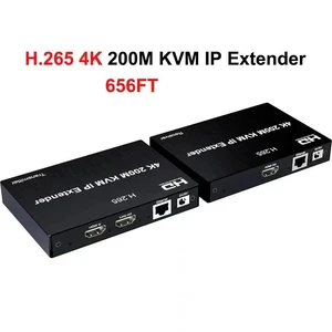1 set,4K 200M KVM Matrix Extender for HDMI-compatible USB Extender Transmitter over IP RJ45 Cat5e/6Support Mouse One to Multipoint 1 set,4K 200M KVM Matrix Extender for HDMI-compatible USB Extender Transmitter over IP RJ45 Cat5e/6Support Mouse One to Multipoint