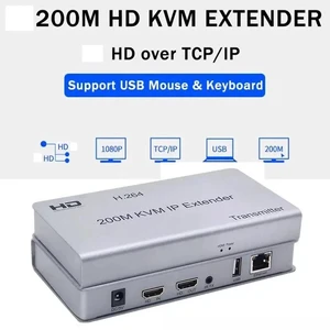 US Plug,200M KVM Extender for HDMI Over IP RJ45 Ethernet Cat5e/6 Cable USB Extender via Network Switch Support USB Mouse Keyboar US Plug,200M KVM Extender for HDMI Over IP RJ45 Ethernet Cat5e/6 Cable USB Extender via Network Switch Support USB Mouse Keyboar