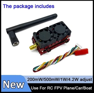 4.2W transmitter,SLONWAKE 5.8G VTX Video Transmitter 200mW/500mW/1000mW/4200mW adjustable VTX 2-6S build in two cooling fans use for RC Parts 4.2W transmitter,SLONWAKE 5.8G VTX Video Transmitter 200mW/500mW/1000mW/4200mW adjustable VTX 2-6S build in two cooling fans use for RC Parts