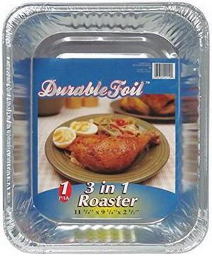 Durable Packaging Roasting Pan Silver, 18" Length x 13.33" Width x 2.545" Height | 38/Case