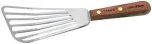 Dexter-Russell Traditional Slotted Turner, 6.5" Blade Length x 3" Blade Width x 11" Overall Length, Stainless Steel Blade, Natural Rosewood Handle | 1 Each