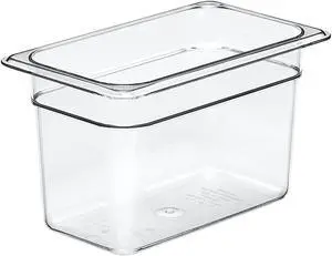 Cambro Camwear Regular Food Pan Clear, 3.9 qt., 10.437" Length x 6.375" Width x 6" Height | Sold Individually