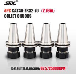 US Stock 4pcs CAT40-ER32-70 2.76" Shank Collet Chuck CAT40 ER32 CNC Milling Tool Holders High Quality One Year Warranty