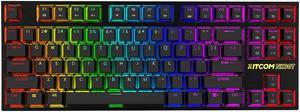 RGB Mechanical Keyboard Gaming TKL, KTICOM NK60T Blue Switch 87 Keys Rollover Anti-Ghosting Gaming Software, LED Backlit Detachable USB Type-C Cable Computer Wired Keyboard for Windows PC/MAC Gamers