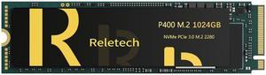 Reletech P400 1TB M.2 PCIe 2280 Up to 3,500 MB/s NVMe M2 SSD DRIVE  Interface Internal Solid State Drive 3D-NAND Technology Gen3 x4 NVMe PC SSD Up to 3,500 MB/s