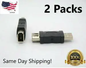 Firewire IEEE 1394 6-Pin Female F to USB M Male Adapter Converter Joiner Plug PC