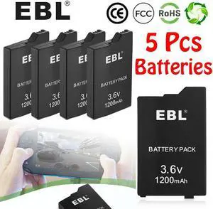 5Pcs Rechargeable Battery for  PSP-2000 PSP-3000 Lite Slim 3.6V 1200mAh