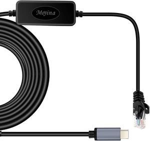 USB C to RJ45 Gigabit Ethernet Cable for MacBook Thunderbolt 3/Type-C, Windows, Chromebook, Surface Pro, Linux, Android Directly Connected to Switch, Router, Modem