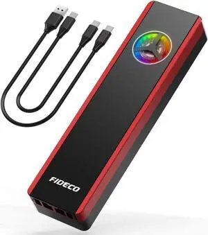 FIDECO M.2 NVME & SATA SSD Enclosure Adapter with Fan, USB C Gen 2 10 Gbps to NVME PCI-E and NGFF Solid State Drive External Enclosure, Supports M.2 M-Key/B Key/B+M Key SSD 2230/2242/2260/2280 (black) FIDECO M.2 NVME & SATA SSD Enclosure Adapter with Fan, USB C Gen 2 10 Gbps to NVME PCI-E and NGFF Solid State Drive External Enclosure, Supports M.2 M-Key/B Key/B+M Key SSD 2230/2242/2260/2280 (black)