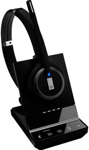 Sennheiser SDW 5066 (507024) - Double-Sided (Binaural) Wireless Dect Headset for Desk Phone Softphone/PC & Mobile Phone Connection Dual Microphone Ultra Noise Cancelling, Black