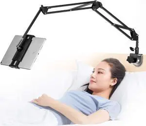 Tablet Stand Adjustable Foldable Tablet Stand for Bed Aluminum Universal Flexible Tablet Holder with 360 Degree Rotation Compatible with iPad/iPhoneX/iPad Pro/N-Switch or Other 4.5~12.9 Inches Devices