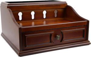 Pecan Brown Wooden Multi-Device Charging Station and Valet