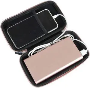 Hard EVA Travel Case for POWERADD Pilot 4GS 12000mAh / Uni-Yeap 11000mAh External Battery Charger Power Bank Color: Rose Gold