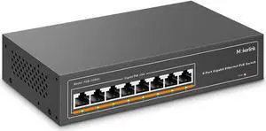 MokerLink 8 Port Gigabit PoE Switch 8 PoE+ Ports 1000Mbps 802.3af/at 120W Metal Fanless Unmanaged Plug and Play