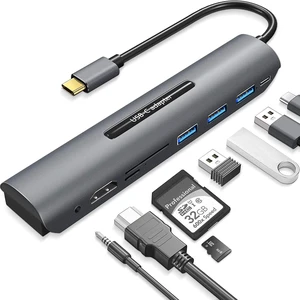 USB C Hub for MacBook Pro/MacBook air, 8 in 1 USB Type C Adapter with 4K HDMI Multiport, USB 3.0 Port, SD/TF Card Reader, USB C Dongle Port Compatible with MacBook, XPS and More Type C Devices USB C Hub for MacBook Pro/MacBook air, 8 in 1 USB Type C Adapter with 4K HDMI Multiport, USB 3.0 Port, SD/TF Card Reader, USB C Dongle Port Compatible with MacBook, XPS and More Type C Devices