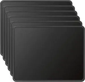 MROCO Mouse Pad 6 Pack [30% Larger] with Non-Slip Rubber Base, Premium-Textured & Waterproof Mousepads Bulk with Stitched Edges, Mouse Pads for Computers, Laptop, Office & Home, 8.5 x 11 inches, Black