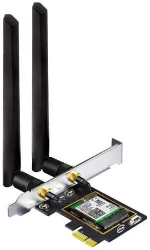 WiFi 6E AX5400 PCIe WiFi Card for Desktop PC (Intel AX210) Bluetooth 5.3, WPA3, 802.11AXE Tri Band Wireless Adapter with MU-MIMO, OFDMA, Ultra-Low Latency, Supports Windows 11, 10 (64bit)