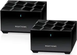 Nighthawk Advanced Whole Home Mesh Dual Band WiFi 6 System (MK72) AX3000 Router with 1 Satellite Extender, Coverage up to 3,000 sq. ft. and 35+ Devices - Free Expert Help