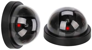 2 X Black Dome Fake Dummy Security CCTV Camera Waterproof IR Dummy LED Flashing Red Light Outdoor Indoor Surveillance 2 X Black Dome Fake Dummy Security CCTV Camera Waterproof IR Dummy LED Flashing Red Light Outdoor Indoor Surveillance