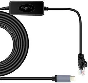 Moyina USB C to RJ45 Gigabit Ethernet Cable for MacBook Thunderbolt 3/Type-C, Windows, Chromebook, Surface Pro, Linux, Android Directly Connected to Switch, Router, Modem
