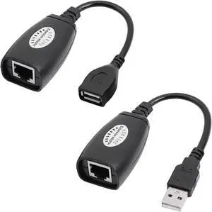Vszerda USB to Ethernet Extender Adapter USB Over RJ45 Ethernet Connector for Cat6/5/5e Extension Cable Adapter up to 165ft (50M)