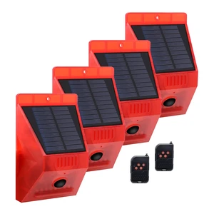 Solar Motion Sensor Alarm Outdoor Motion Detector 129db Loud Sound Security Siren IP65 Waterproof Protected for Garden,Farm,Yard,Chicken coop,4 Pack Solar Motion Sensor Alarm Outdoor Motion Detector 129db Loud Sound Security Siren IP65 Waterproof Protected for Garden,Farm,Yard,Chicken coop,4 Pack