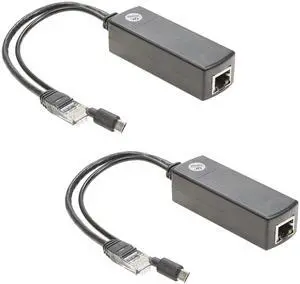 for Raspberry Pi PoE Splitter 5V [2-Pack] - Active PoE to Micro USB Adapter, IEEE 802.3af Compliant, for Tablets, Dropcam and Raspberry Pi 2/3, and More