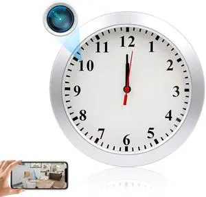 Hidden Spy Camera Wall Clock 1080P HD WiFi Clock Cameras Wireless Home Security Nanny Cam with Motion Detection Alarm Mini Video Recorder for Home and Office Surveillance, No Audio Hidden Spy Camera Wall Clock 1080P HD WiFi Clock Cameras Wireless Home Security Nanny Cam with Motion Detection Alarm Mini Video Recorder for Home and Office Surveillance, No Audio