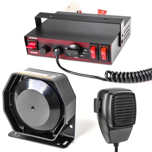 Emergency Police Siren 8 Tones PA System 130DB 200 Watt Heavy Duty Handheld Microphone, Dual 20A Auxiliary Switch, Police Sirens for Car Truck Vehicles Emergency Police Siren 8 Tones PA System 130DB 200 Watt Heavy Duty Handheld Microphone, Dual 20A Auxiliary Switch, Police Sirens for Car Truck Vehicles