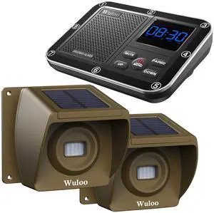 Solar Driveway Alarm Wireless Outside 1800ft Range, Outdoor Motion Sensor & Detector Driveway Alert System with Rechargeable Battery/Weatherproof/Mute Mode(1&2-Brown) Solar Driveway Alarm Wireless Outside 1800ft Range, Outdoor Motion Sensor & Detector Driveway Alert System with Rechargeable Battery/Weatherproof/Mute Mode(1&2-Brown)